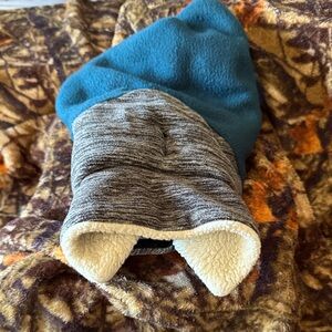 Blue and Gray Fleece Dog Hoodie